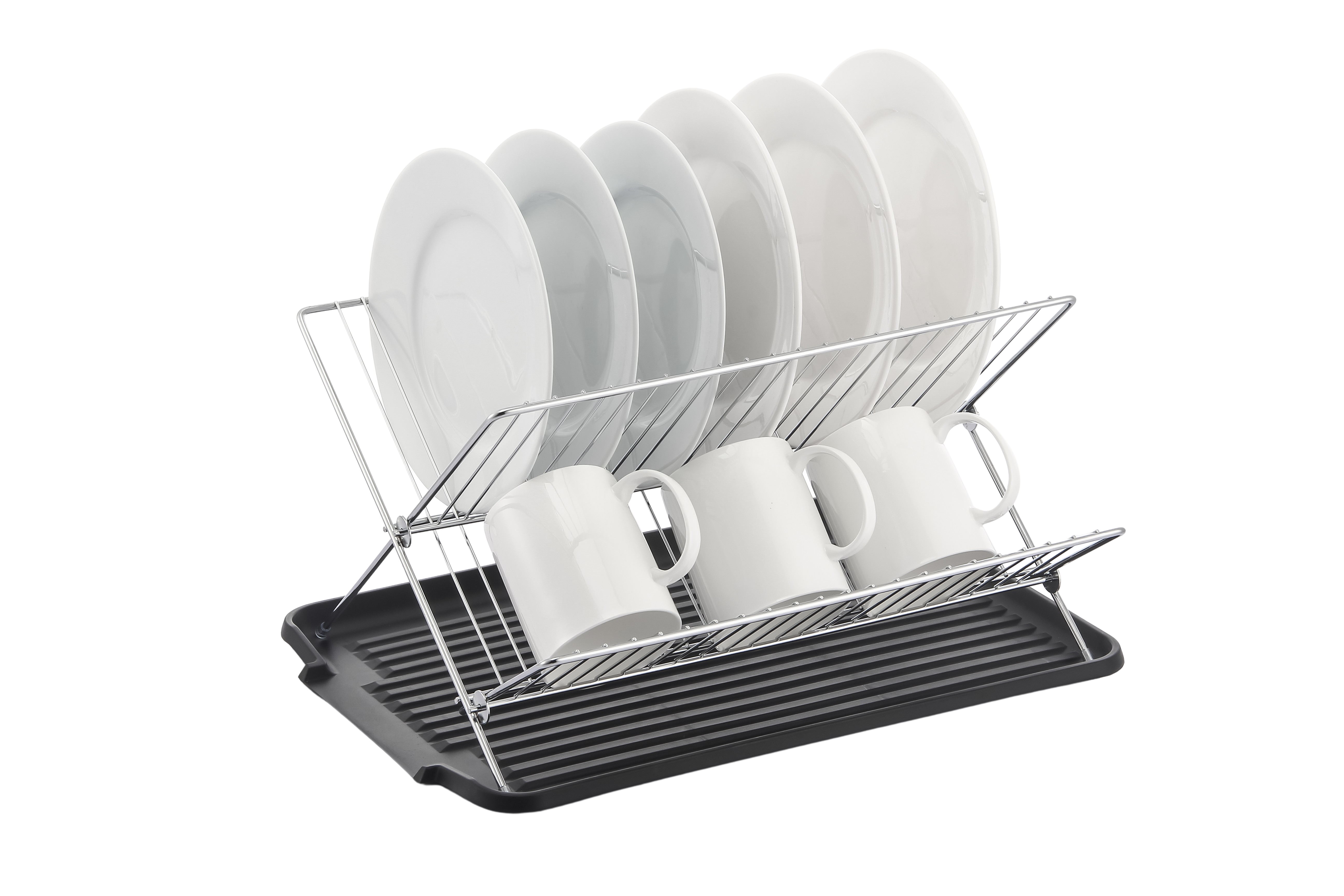 17 inch X Shaped Stainless Steel 2-Tier Dish Rack for Kitchen Counter