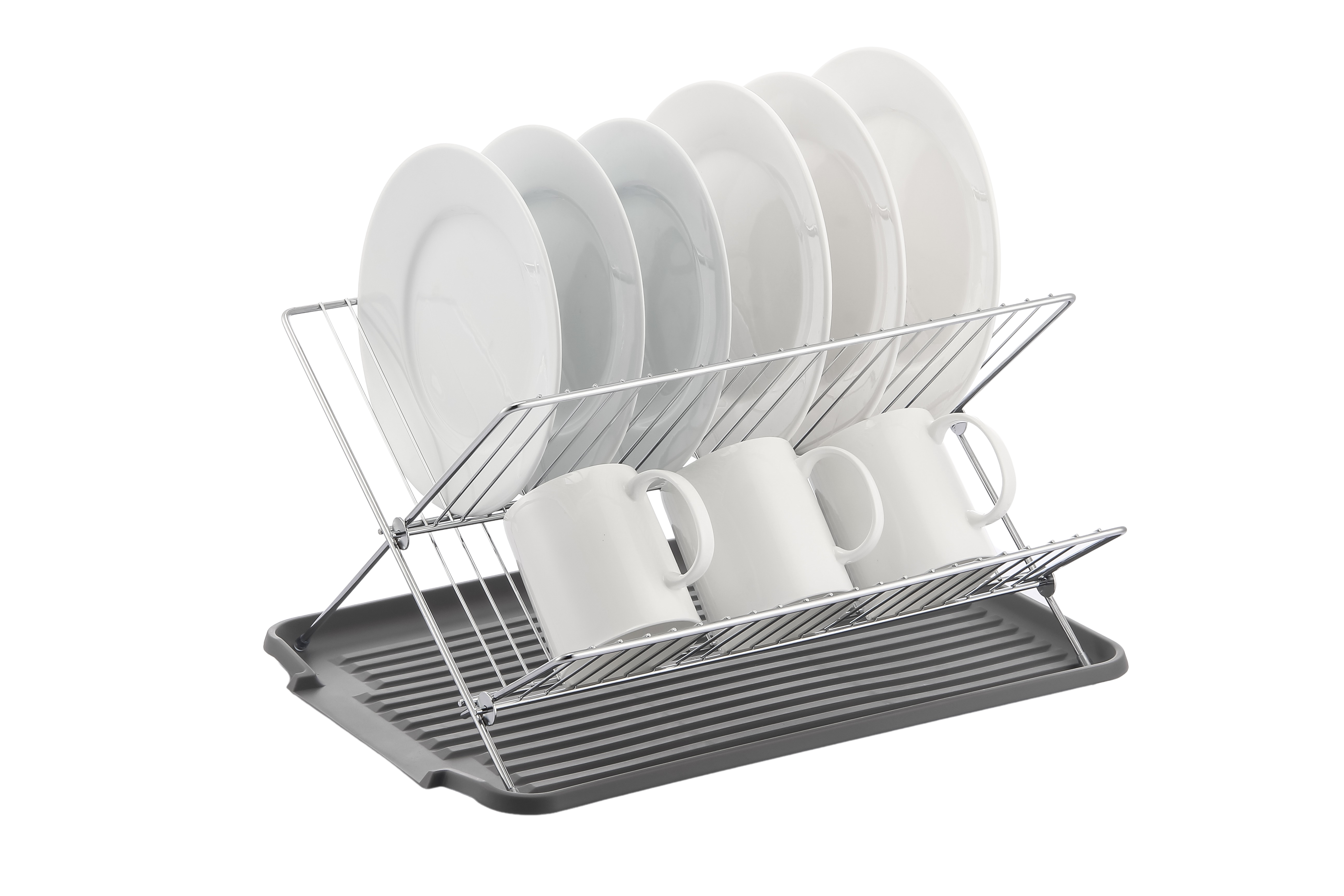17 inch X Shaped Stainless Steel 2-Tier Dish Rack for Kitchen Counter