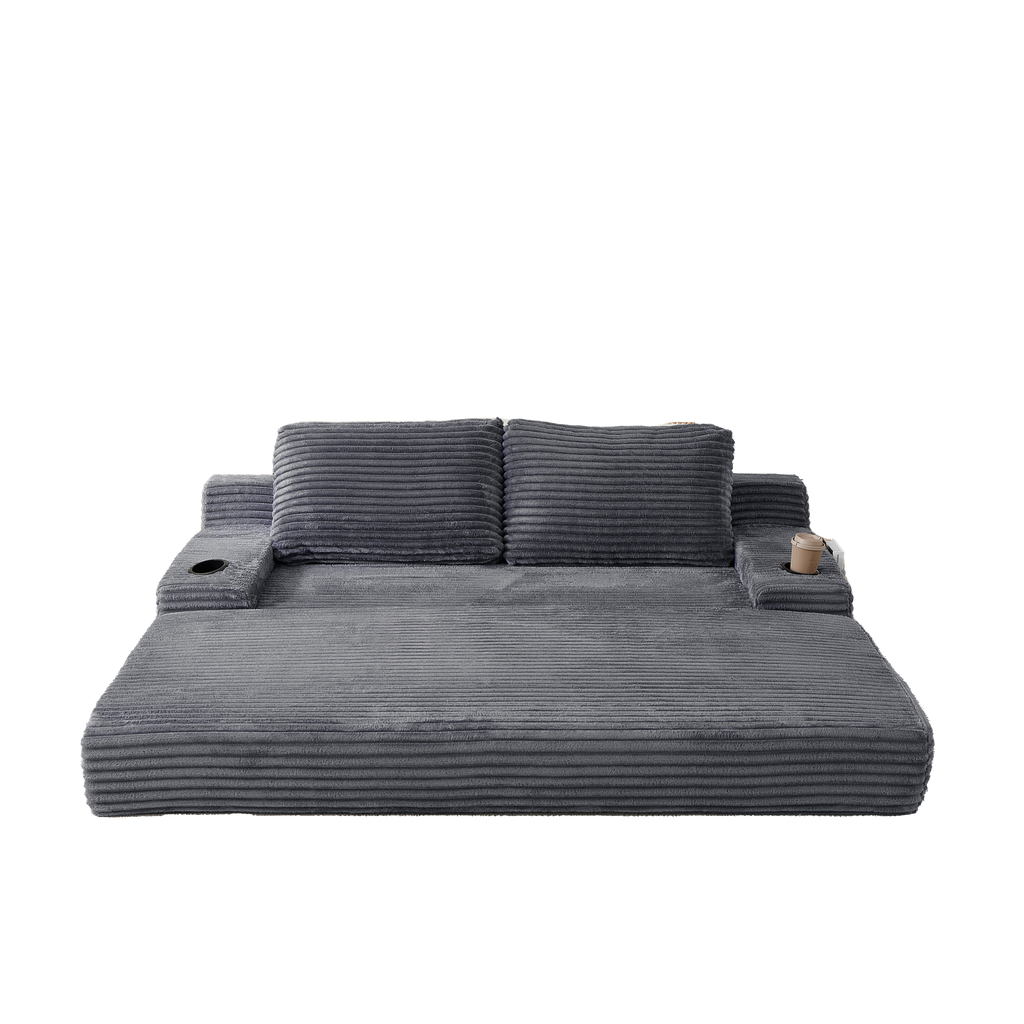 70.8-Inch Corduroy Two-in-One Sofa Bed