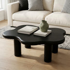 40'' Wood Cloud Coffee Table with 4 Round Legs