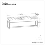 Penelope Leather Ottoman Bench