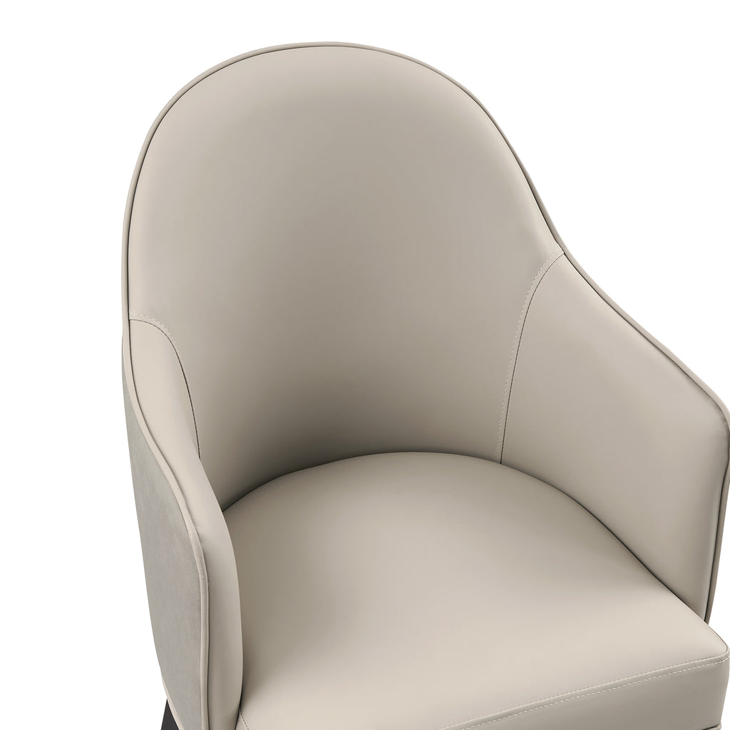 Hillman Wood Vegan Leather and Velvet Armchair