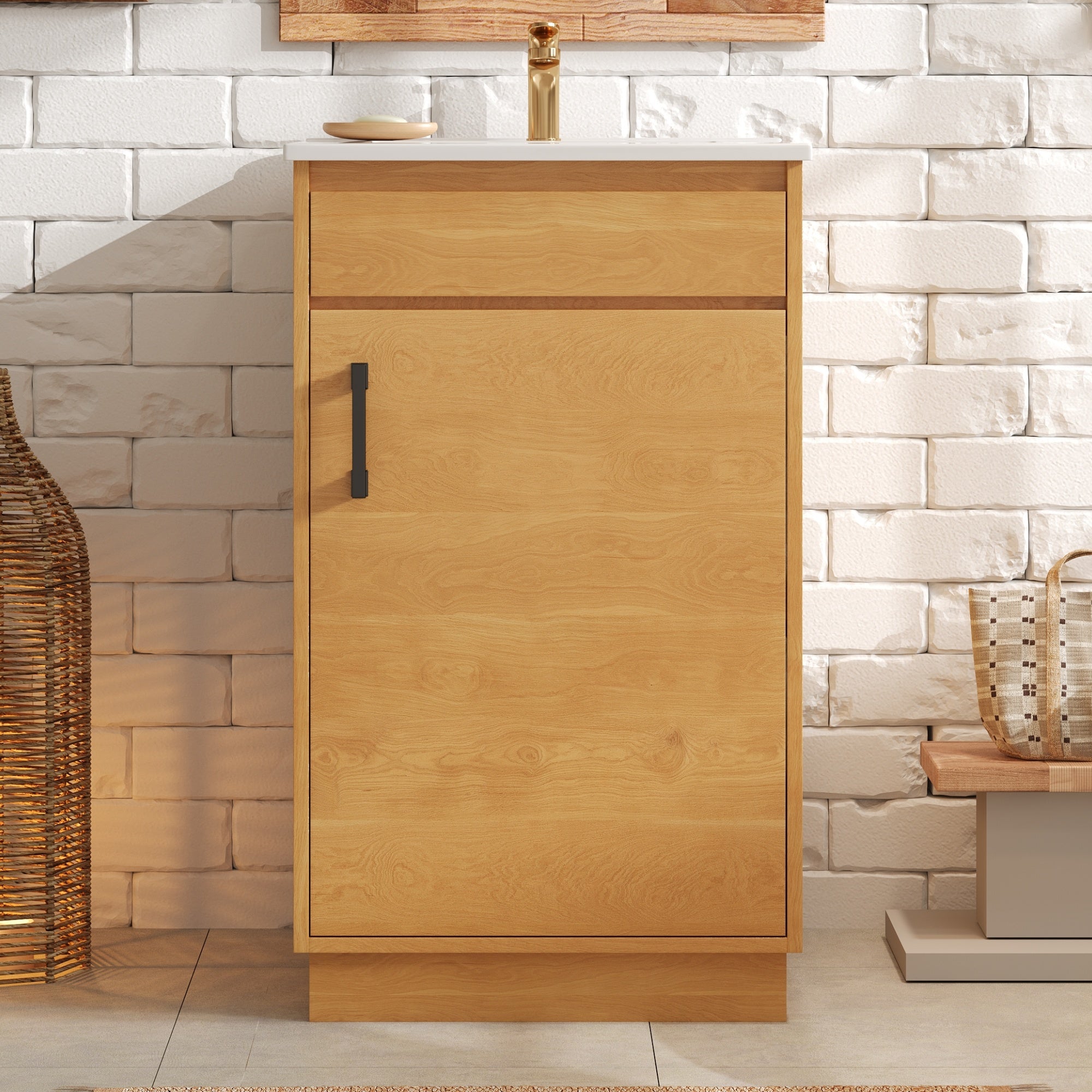 20-Inch Bathroom Vanity with Ceramic Sink