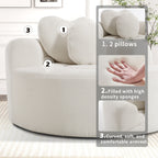 Round Sofa Bed with Memory Foam Sectional Couches for Living Room