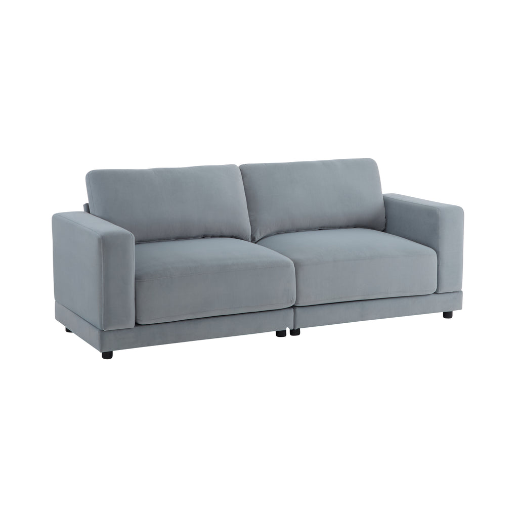 81'' Modern Square Arm Sofa with Soft Velvet Upholstery