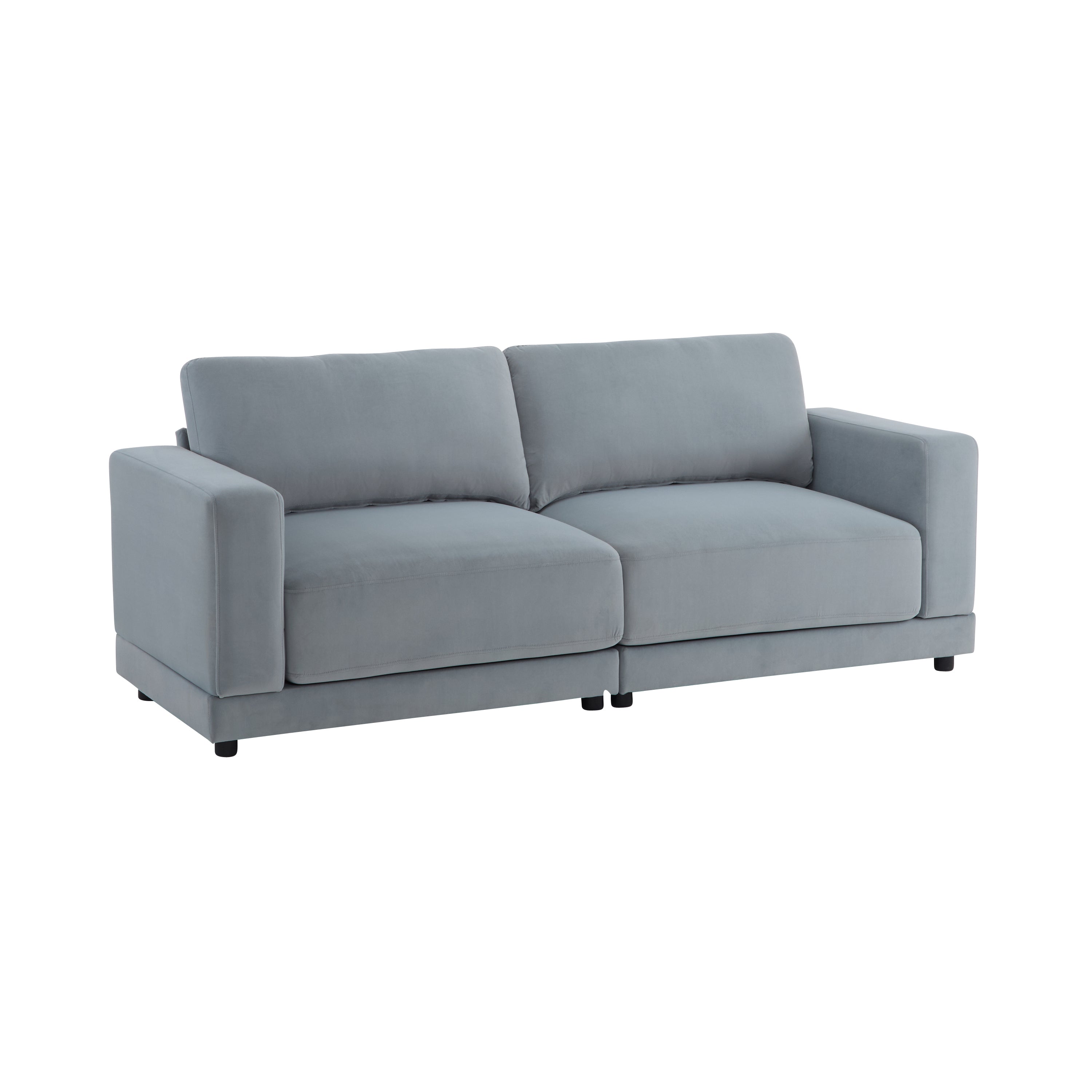 81'' Modern Square Arm Sofa with Soft Velvet Upholstery
