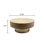 31.88 Inch Round Travertine Coffee Table
