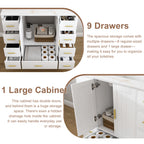 42" Modern Solid Wood Bathroom Vanity with Sink, 43" Carrara
