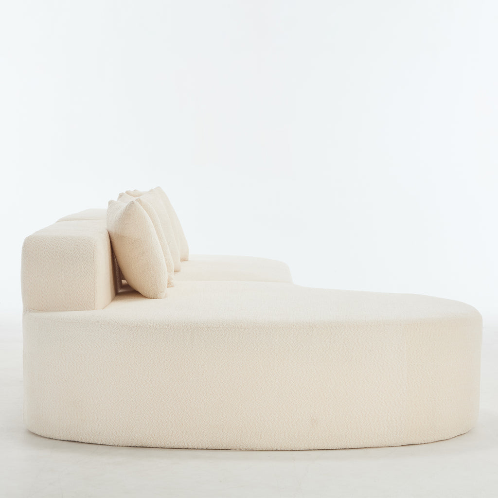 110.2'' Ivory Curved Sectional Sofa