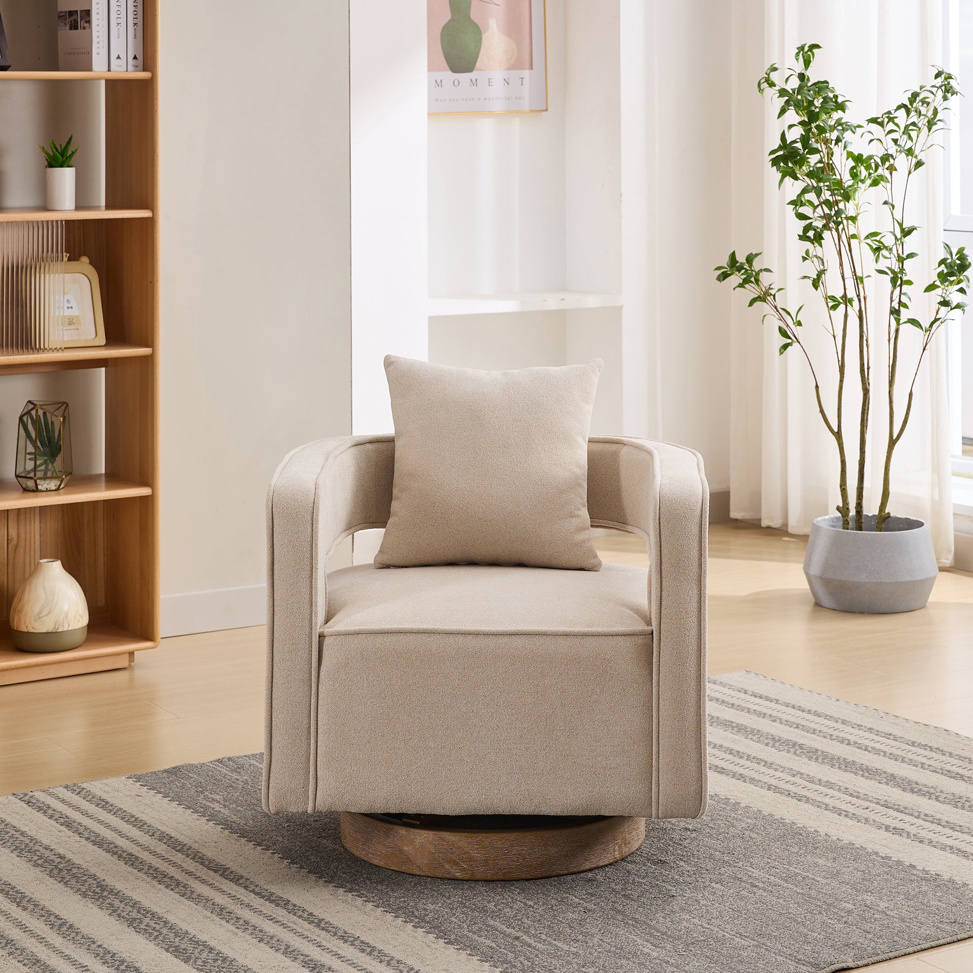 29.1" Swivel Accent Open Back Chair