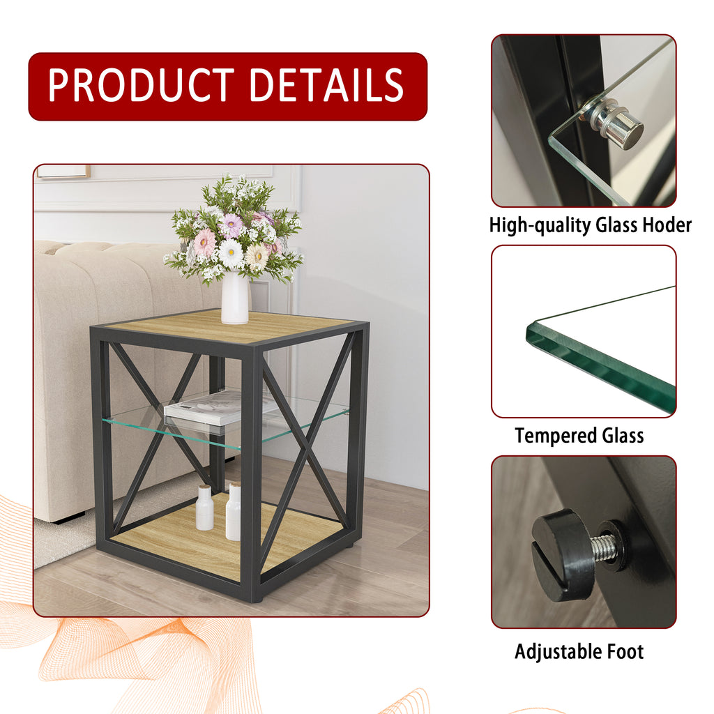 Modern End Table Nightstand for Bedroom & Living Room