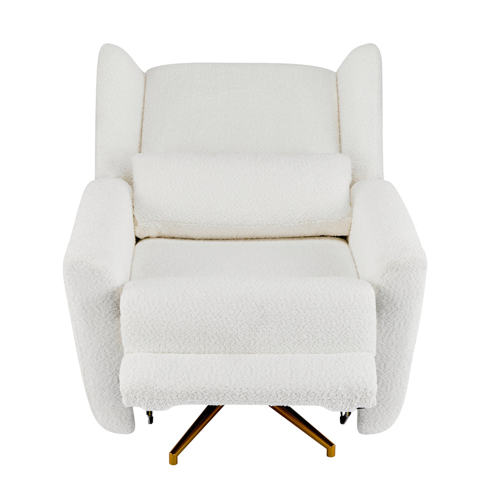 Power Recliner Chair Swivel, Boucle Upholstered