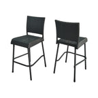 29" Outdoors PE Rattan Armless Barstools, Set of 2
