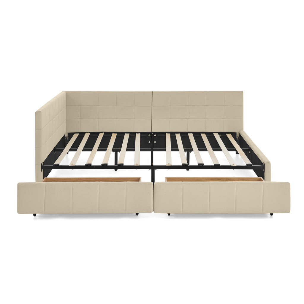 Full Size Storage Upholstered Tufted Bed Frame
