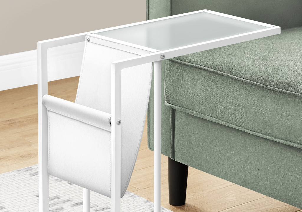 C-Shaped Accent Table with Magazine Storage