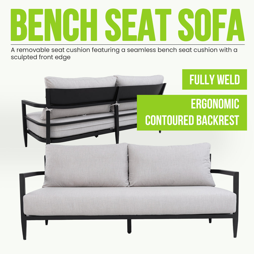 6PC Outdoor Conversation Set with Swivel Chairs & Sofa