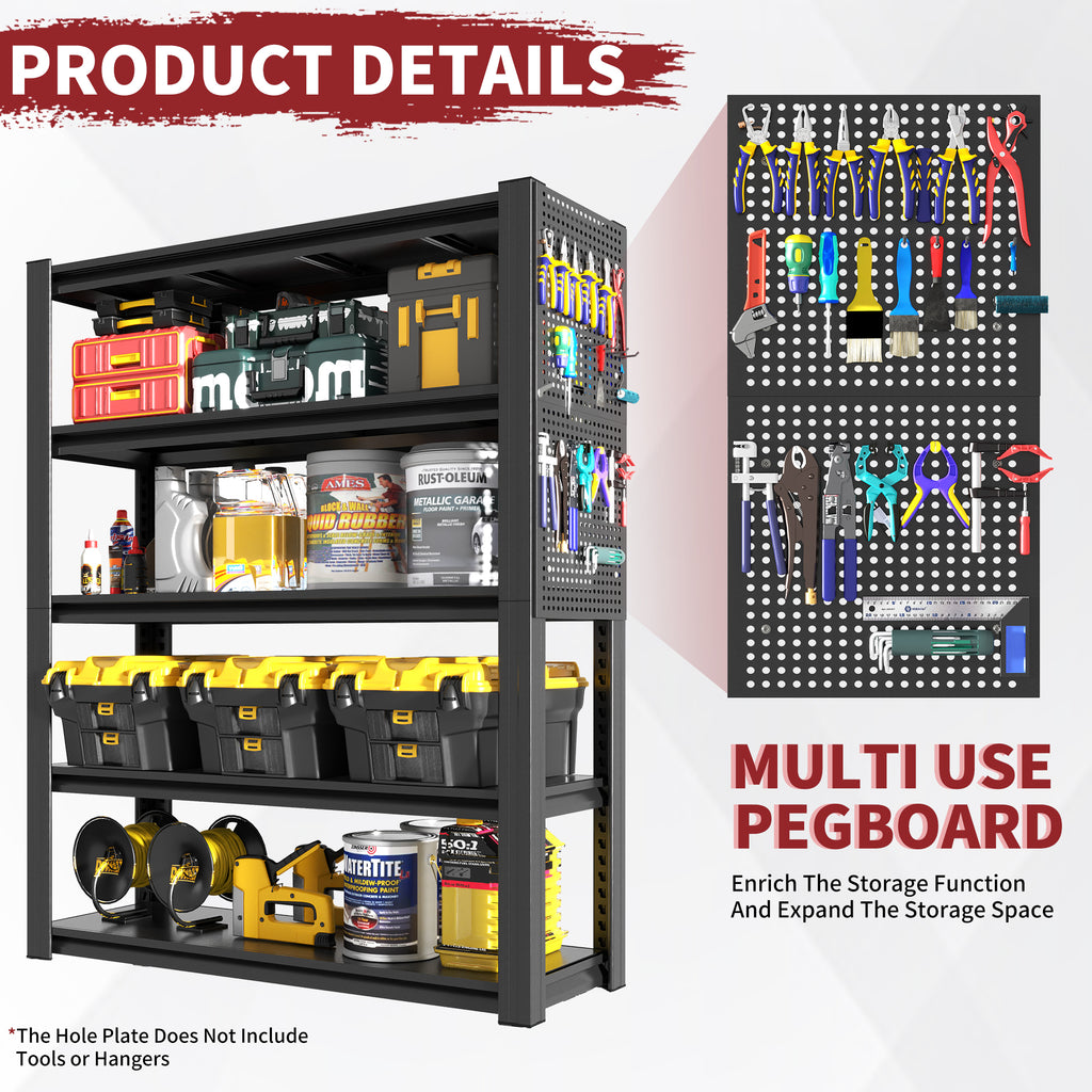 Adjustable Heavy-Duty Metal Shelving Unit – 78"H, 5-Tier