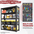 Adjustable Heavy-Duty Metal Shelving Unit – 78"H, 5-Tier