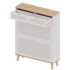 Shoe Cabinet with 2 Flip-Up Doors and Drawers