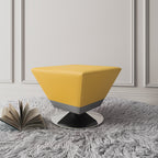 Diamond Vegan Leather Accent Ottoman