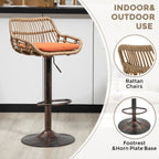 Modern Swivel Bar Stools Set of 2 Adjustable Counter Height Chairs