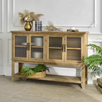 59.06" Rectangle Accent Glass Door Wooden Sideboard Cabinet