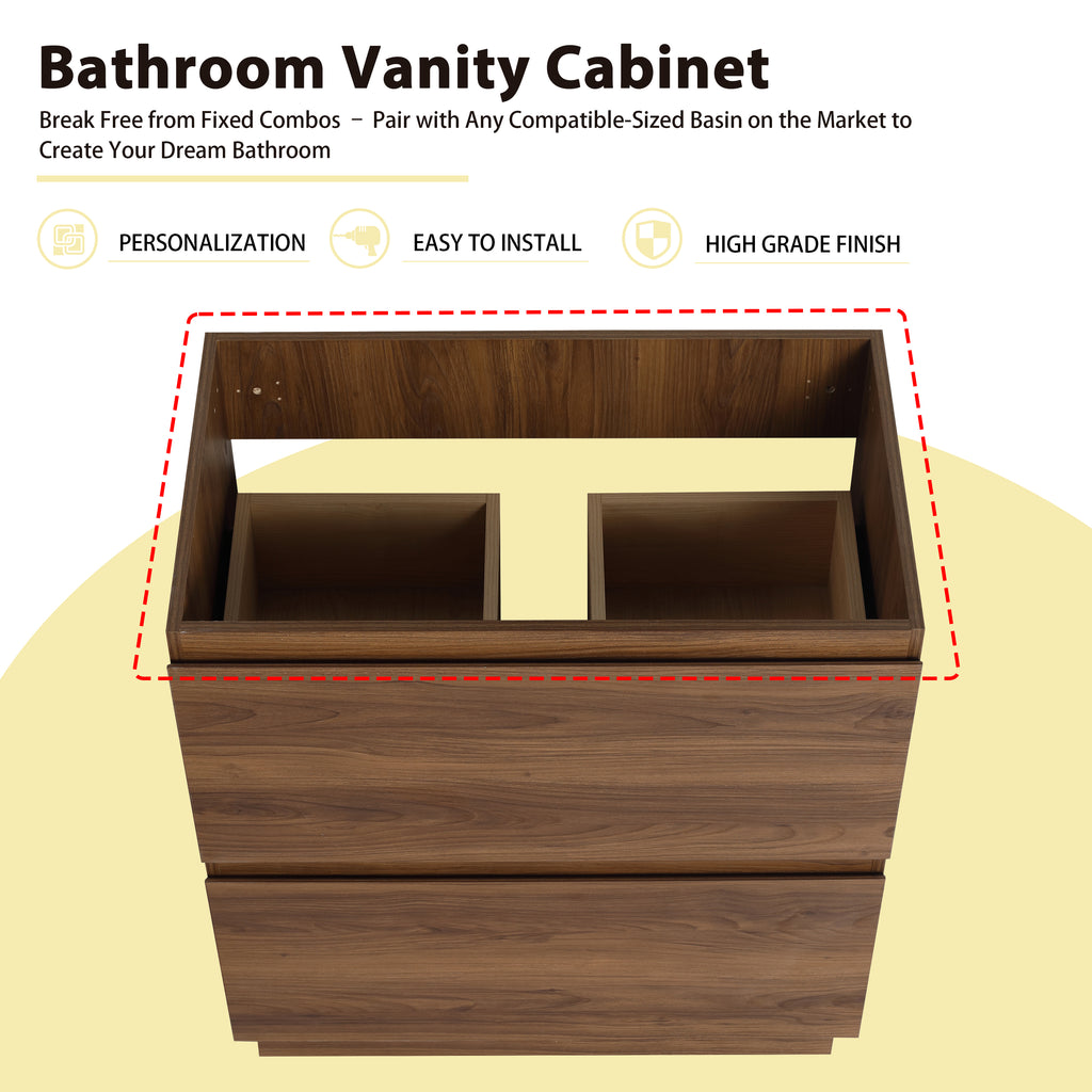 30" Modern Undermount Bathroom Sink Cabinet