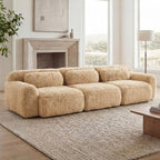 114" Soft And Fluffy Plush Fabric Modular Sectional Sofa
