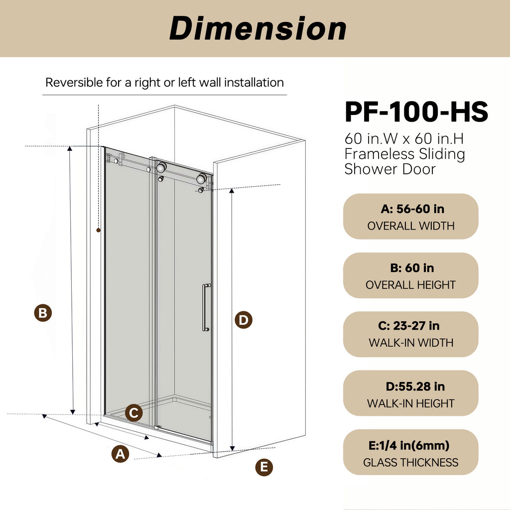 Frameless Single Sliding Shower Door