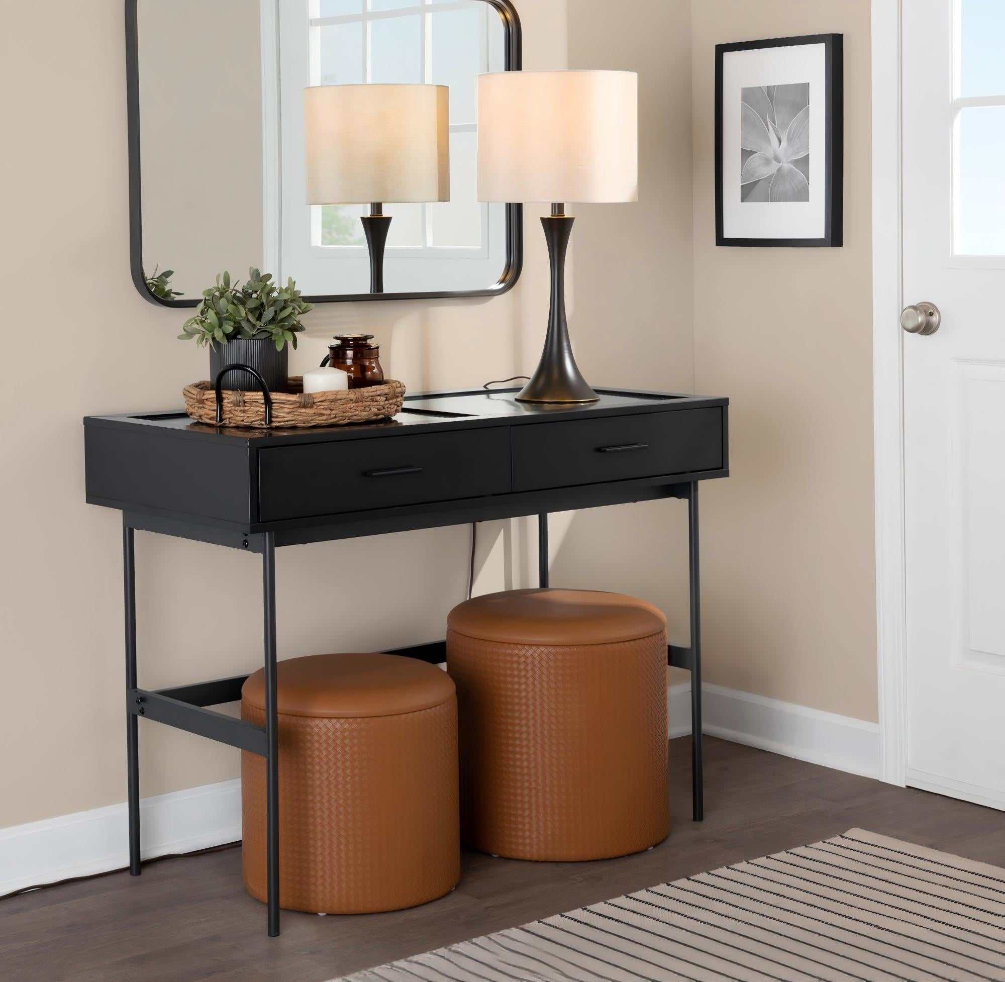 24" Contemporary Metal Table Lamp in Oil Rubbed Bronze