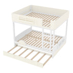 Queen Bunk Bed With Trundle and Bookshelf