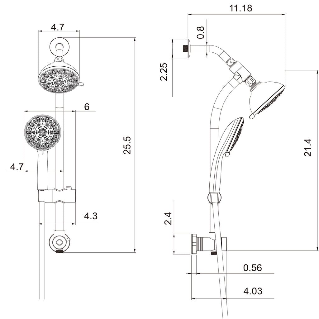Multi Function Dual Shower Head - Shower System