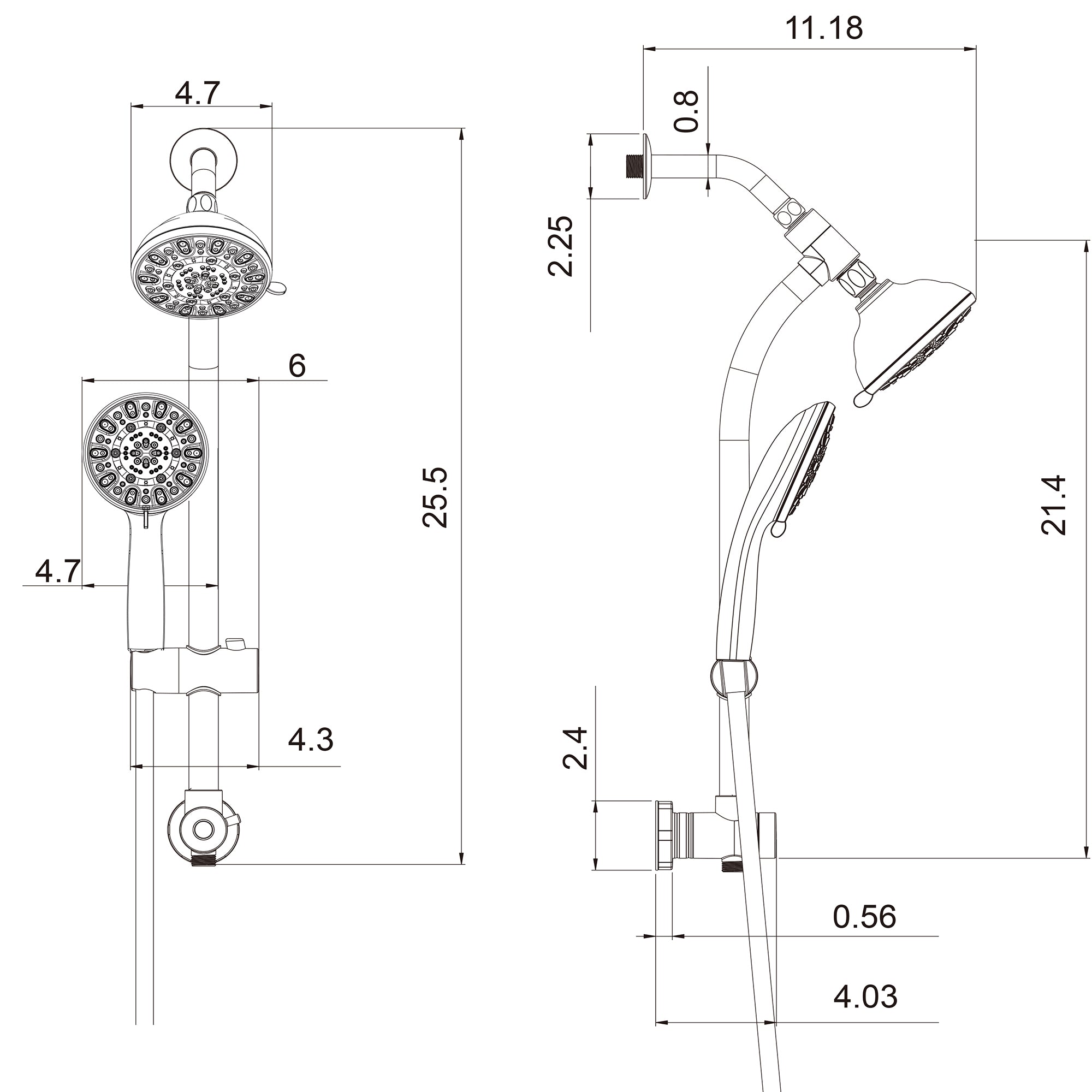 Multi Function Dual Shower Head - Shower System