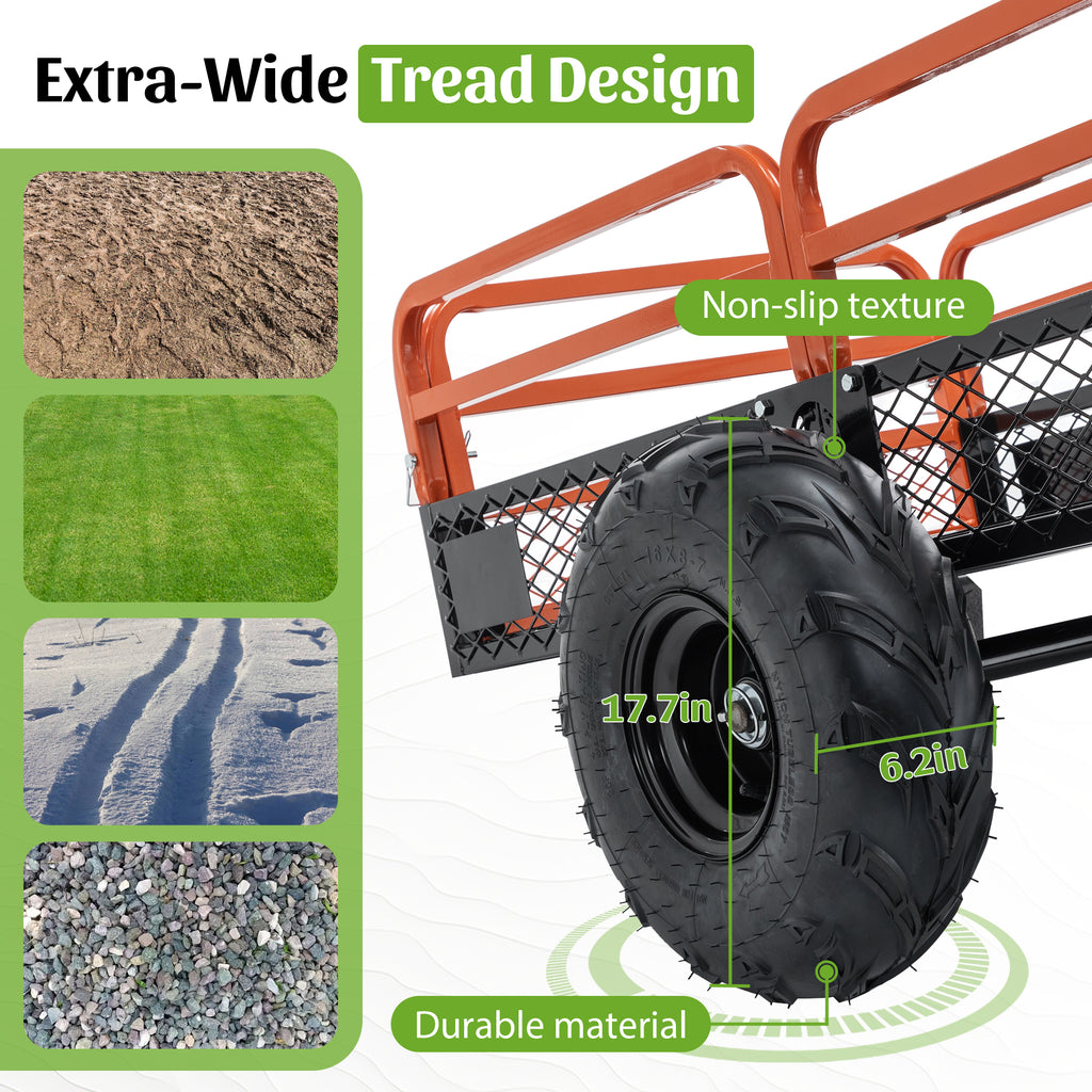 1500LBS Capacity 15 Cubic Feet Dump Cart Trailer