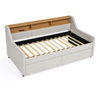 Twin Size Upholstery Sofa Bed with LED Lights