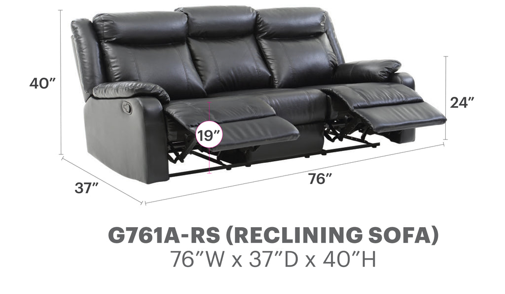 Glory Furniture Ward G761A-RS Double Reclining Sofa