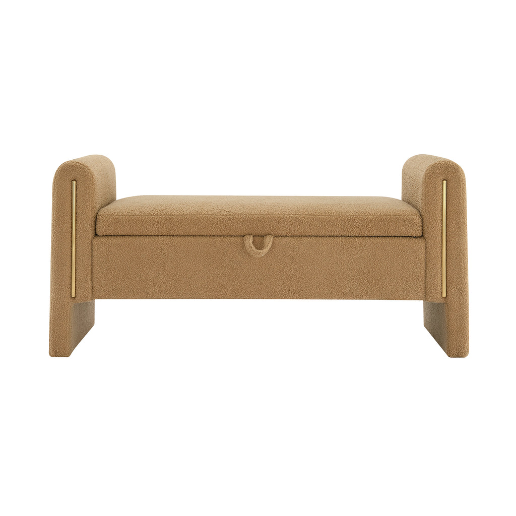 Modern Teddy Bed End Bench with Arms and Storage