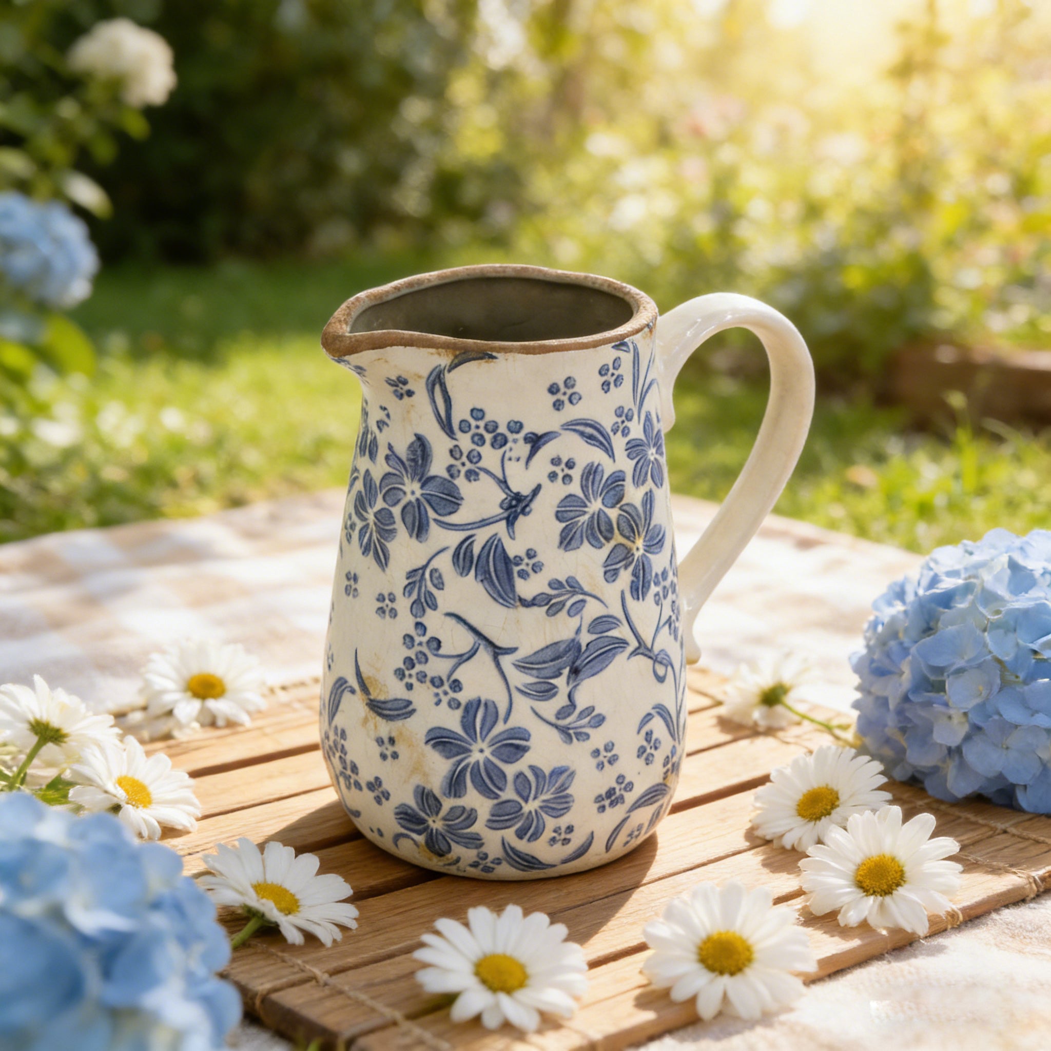 Ceramic Pitcher Vase with Handle