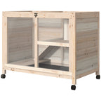 PawHut Indoor Rabbit Hutch with Wheels
