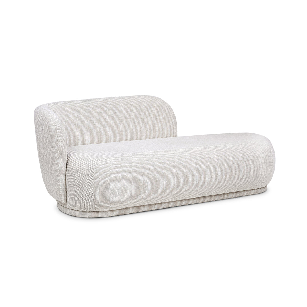 Aire 75" RAF Modern Rounded Chaise Lounge, Stone Light