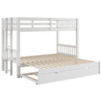 Twin Over Pull-Out Bunk Bed with Trundle, White