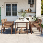 U_STYLE 5-Piece Outdoor Acacia Wood Dining Set