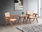 3-Piece Solid Wood Accent Chair Set and Matching End Table