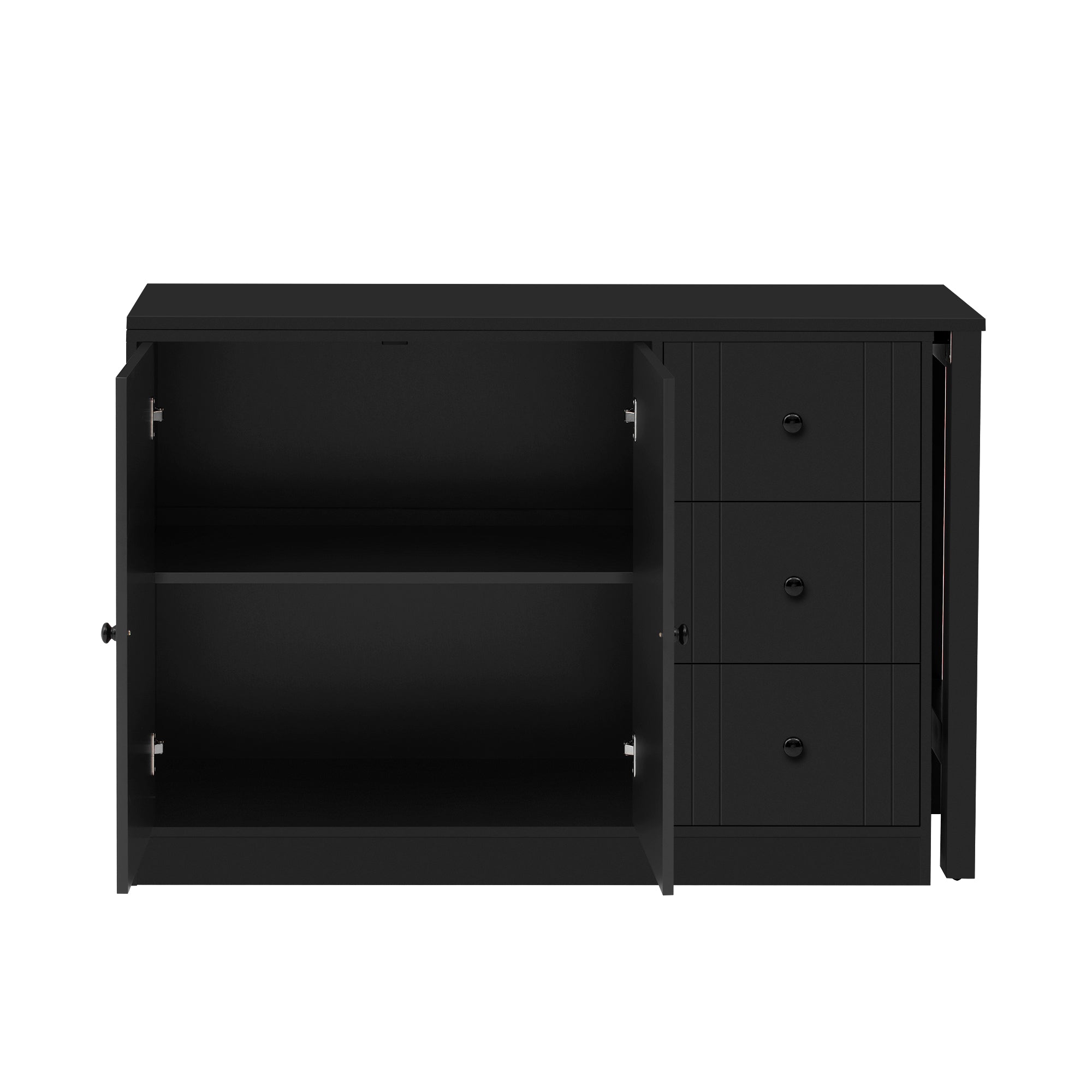 U Style 89.7'' Wooden Sideboard with Extendable Table