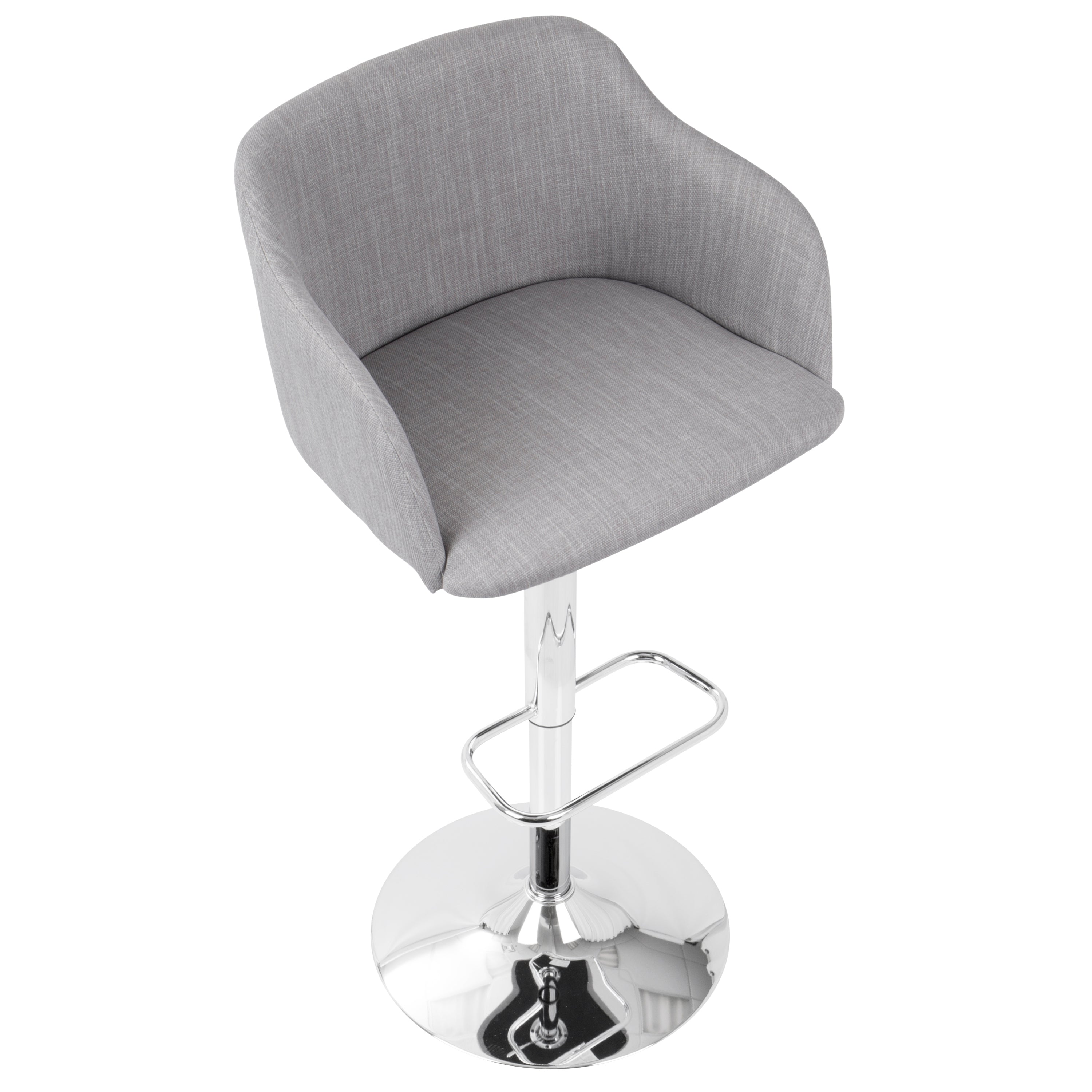 Contemporary Adjustable Barstool with Swivel in Light