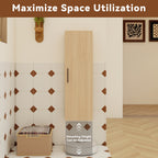 12" Tall Floating Bathroom Side Cabinet, Light Oak