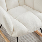 Tufted Upholstered Teddy Fabric Glider Chair for Living Room
