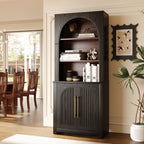 Modern Black Bookcase with Storage Cabinet