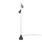 65" Contemporary Metal Floor Lamp in Plated Nickel