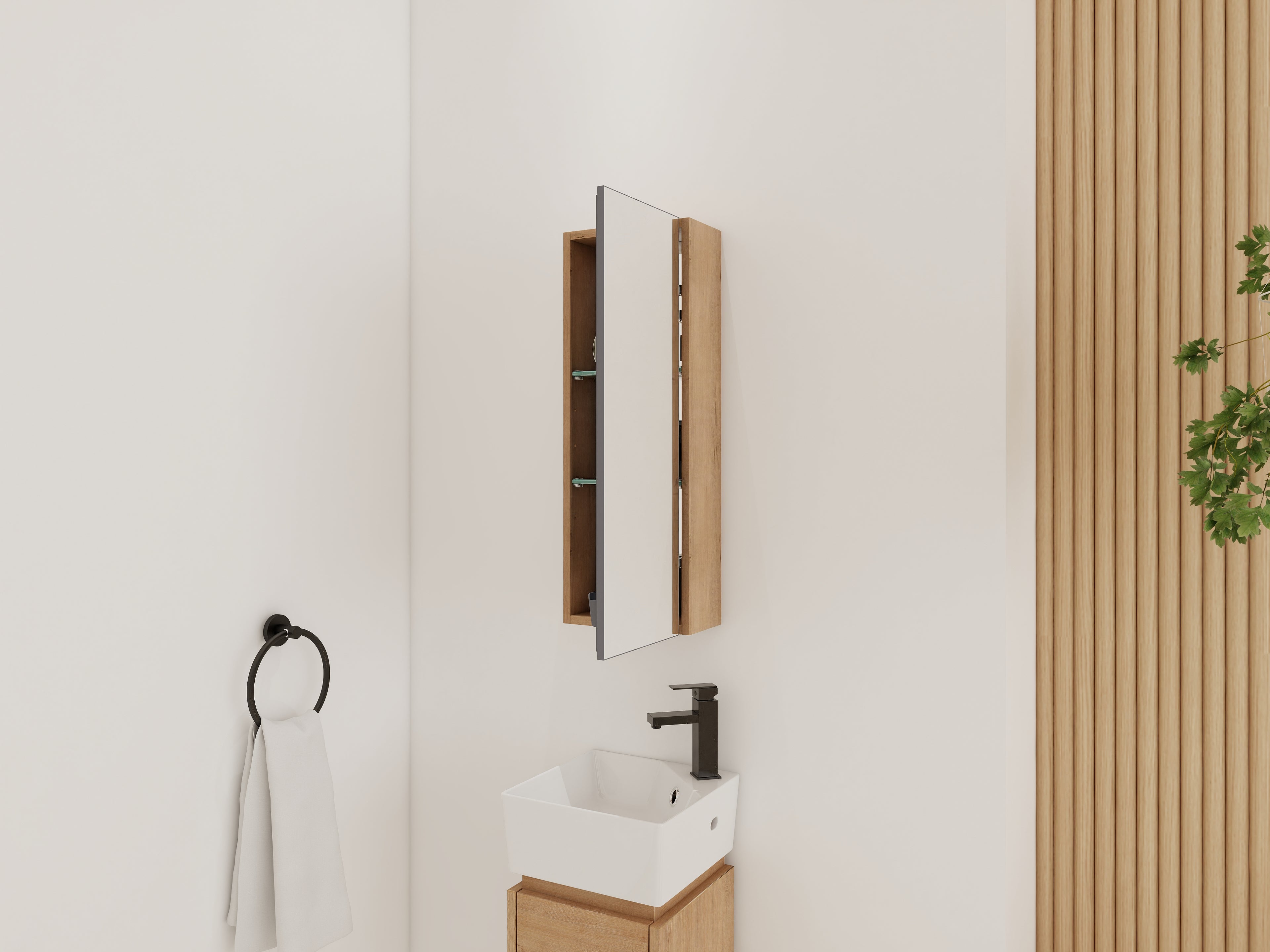 10" Bathroom Mirror Cabinet with Storage